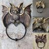 Whimsical Halloween Bat Knocker Gothic Wall Art Resin Statue Wall & Door Frame Decorative Ornament Home & Outdoor Decoration