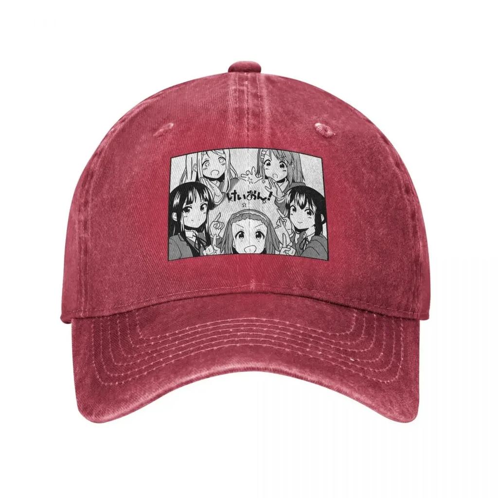 K ON Cute Unisex Baseball Cap Comic Anime Distressed Washed Hats Cap Vintage Outdoor Summer Sun Cap