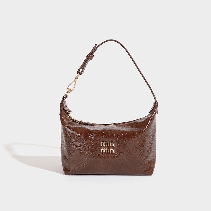 Fashion Oil Wax Leather Underarm Bag for Women 2025 New Vintage Versatile Dumpling Bag Single Shoulder High-Quality Texture Trendy Women's Bag