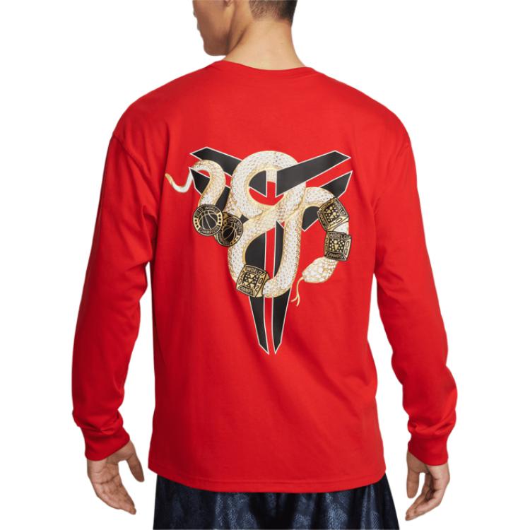 Nike Year Of The Mamba Limited Edition Casual Fashion Long Sleeve T-Shirt Men Tops Red IB0242-657