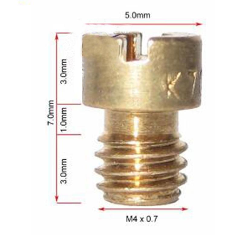 Carburetor Main Jet Copper Injector Nozzle Kit M4 X 0.7 for CVK Main Jet Replacement in Motorcycle Carburetors