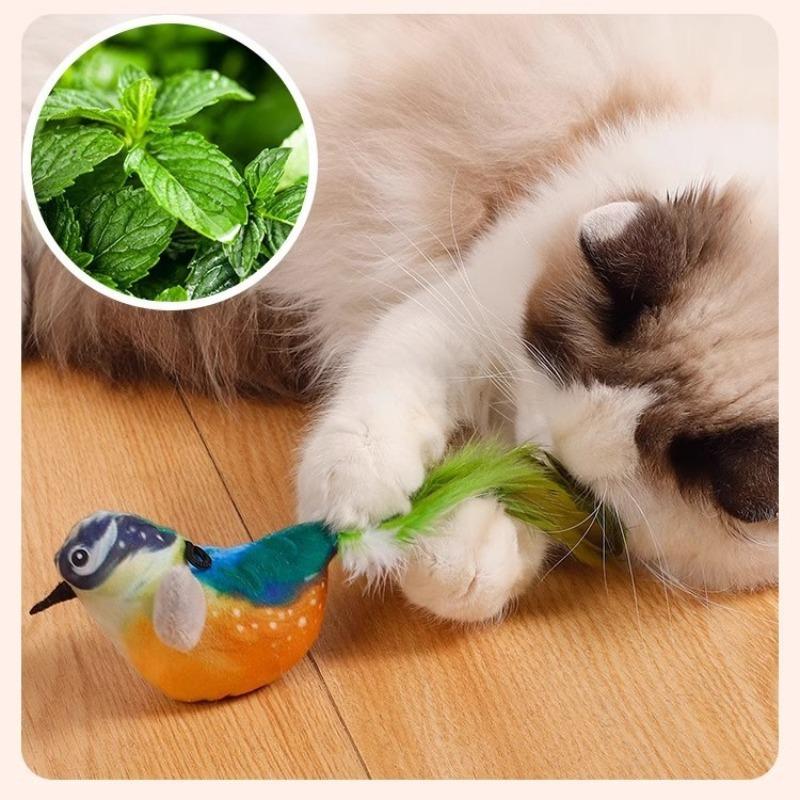 Cat Toys, Self-entertaining and Boring Gadgets, Simulation Can Call Birds, Swing on The Swing, Hang on The Door, and Play with Elastic Feathers