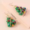 New Christmas Tree Snowflake Earrings Women Colorful Beads Felt Pendant Festival Eardrop Girlfriend Gift Ear Jewelry Accessories