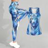 Fierce Predator Pattern Print Yoga Outfit for Women Fashion Workout Leggings Fitness Sports Casual Yoga Set Sports Suit