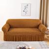 Ruffled Seersucker Sofa Cover For Living Room Thick Elastic Solid Stretch Couch Slipcovers 1/2/3/4 Seater Sofa Armchair Cover