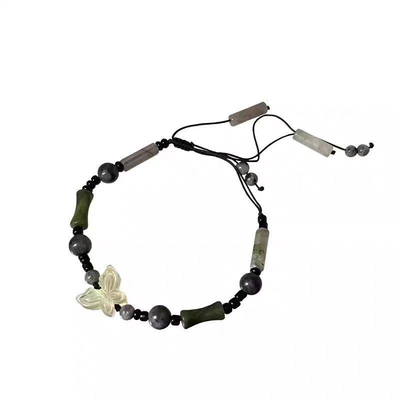 "Women's Multilayer Beaded Bracelet: Elegant Chinese Style, Adjustable Braided Design"