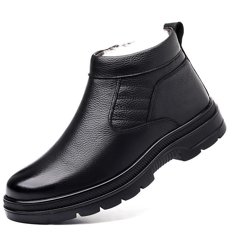 

Мужские высокие зимние ботинки из коровьей кожи с натуральной кожей и шерстью, нескользящие, идеально подходят для пап среднего и пожилого возраста. Default Size