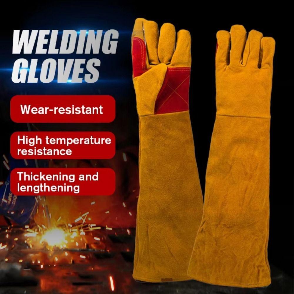 35/45/60cm Outdoor Welding Gloves Flexible Long Sleeves Barbecue Gloves Farms