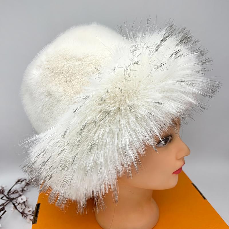 Pălărie Bucket de Iarnă Cadou Pălărie cu Bor Larg Articole de Acoperit Cap Elegante Pălării de Pluș Modă cu Apărătoare pentru Urechi Spălare Manuală Multicolor