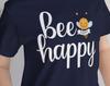 Bee Happy T-Shirt - Cute Bee Graphic Tee - Inspirational Positive Vibes Shirt - Casual Summer Outfit - Unique Gift for Bee Lovers