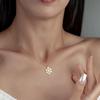 Dainty Snowflake Pendant Necklace Stainless Steel Christmas Necklace For Women Minimalist Winter Jewelry