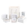 Simple Solid Color Ring Box White PU Leather Proposal Engagement Wedding Ring Box Holiday Gift Packaging Earring Storage Case