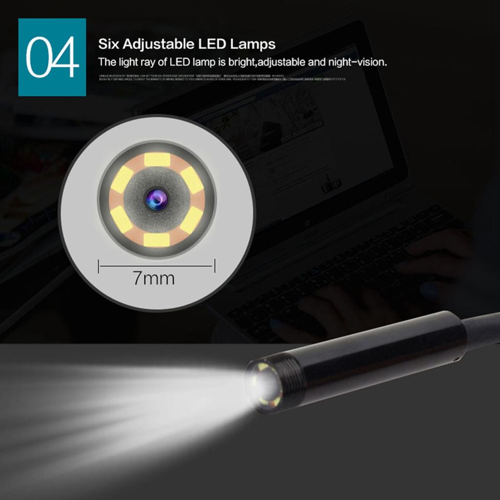 7mm Focus Camera Lens 1.5M Waterproof 6 LED Android Endoscope Mini USB Cable Endoscope