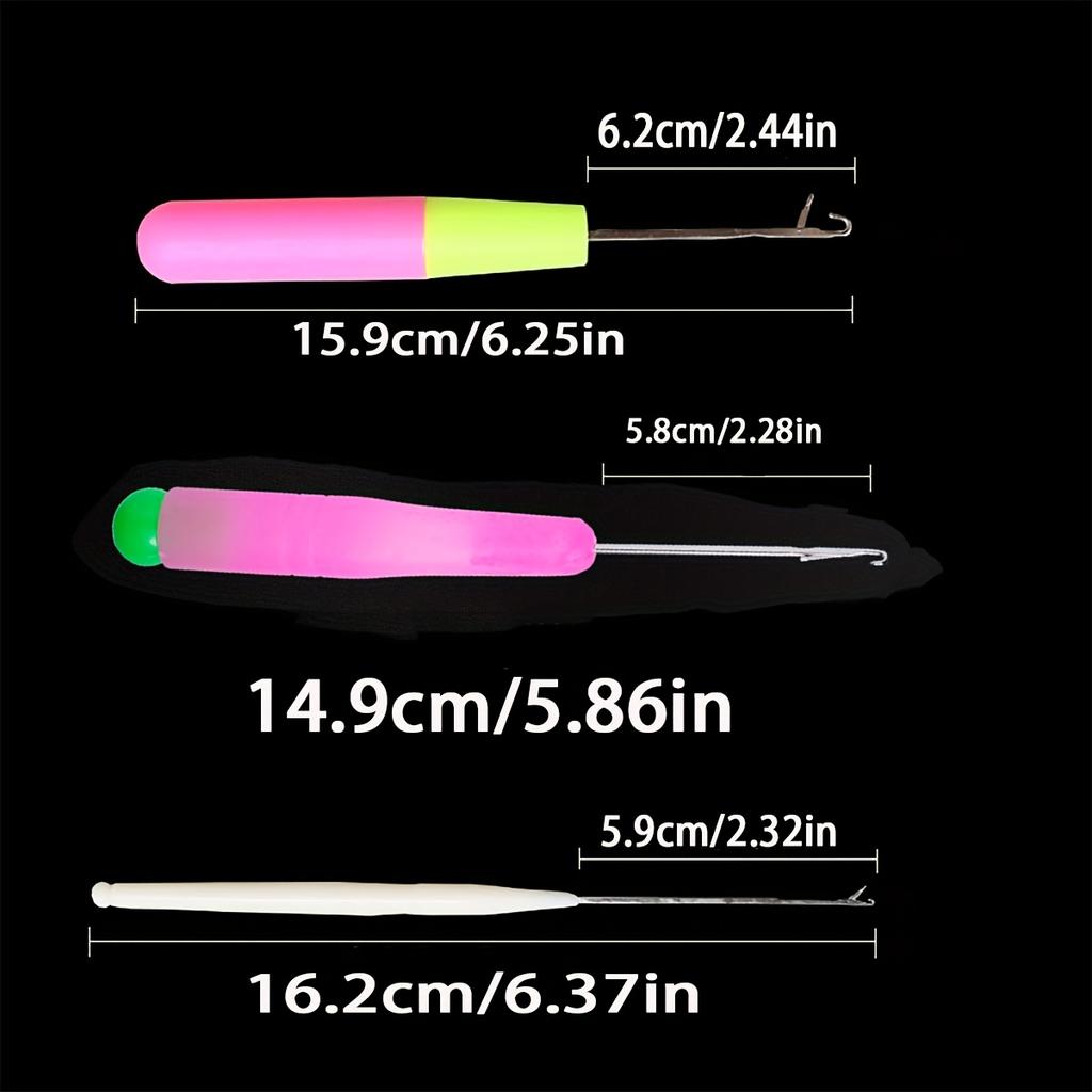 3pcs 1.3+3.5+5 Tongue Crochet Hook Handmade Sweater Small Size with Tongue Home Use Extra Fine Hook Needle for Hair Extensions and Dirty Braids