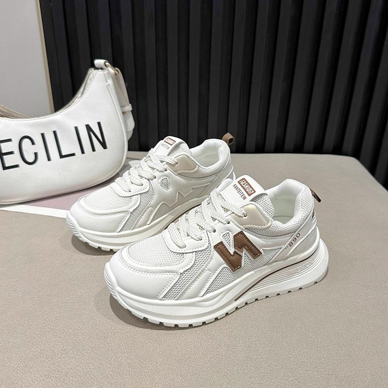 Forrest Gump shoes women's new autumn light sports dad shoes leather surface soft sole not tired feet white shoes super fire