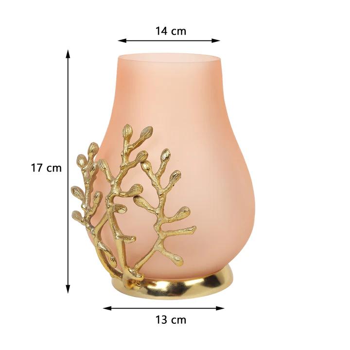 VersaLux Glass Vase & Candle Holder – Elegant Decorative Centerpiece for Home Decor | 14 X 13 X 17 Cm