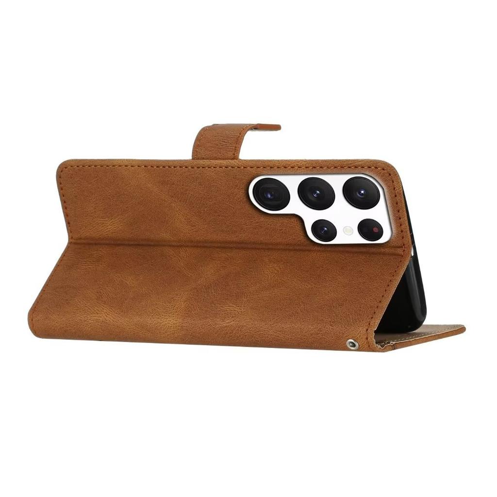 Applicable to Samsung S26 Crazy Horse pattern leather case A57 two-color leather pattern card holder A37 striped wallet