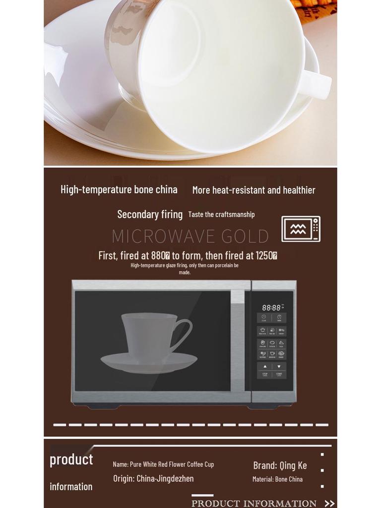 White Bone China Ceramic Latte & Tea Cup