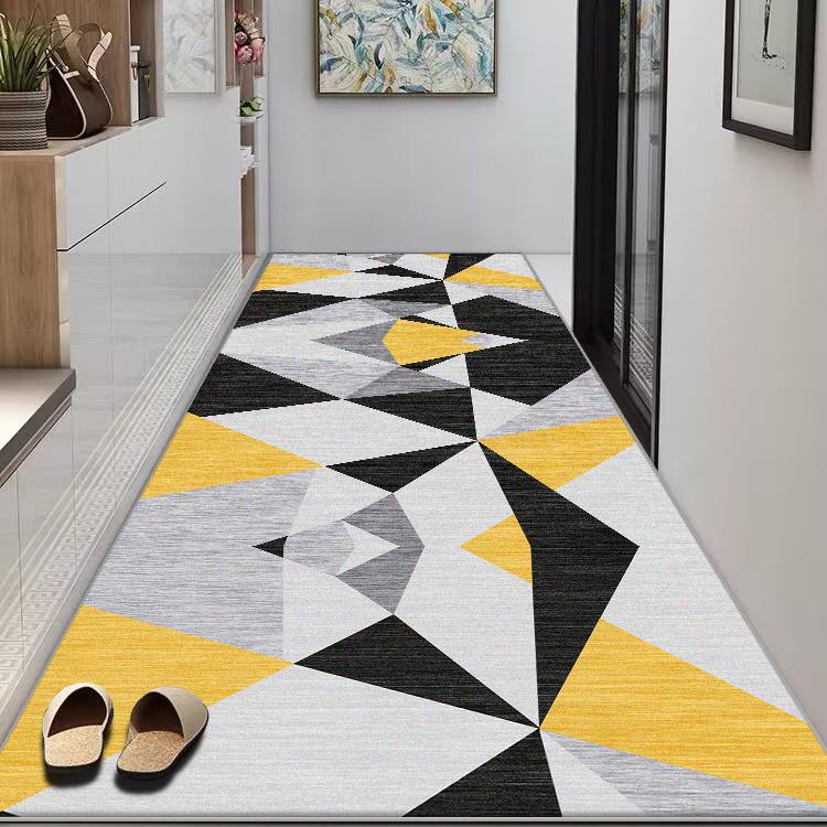 Nordische Geometrie Lange Flurteppiche für den Flur Waschbarer Teppichläufer Wohnzimmer Langer Läufer Bodenmatten Heimdekoration