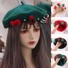 Sweet Christmas Beret Hat Red Green Xmas Painter Hat Fashion Christmas Beret Cap  Girls