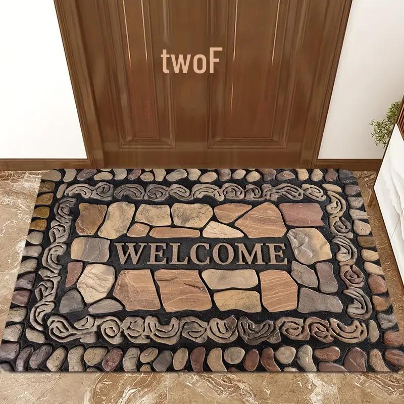 American Style Dirt & Wear-Resistant Entrance Floor Mat - Easy-Clean Doormat Foot Pad