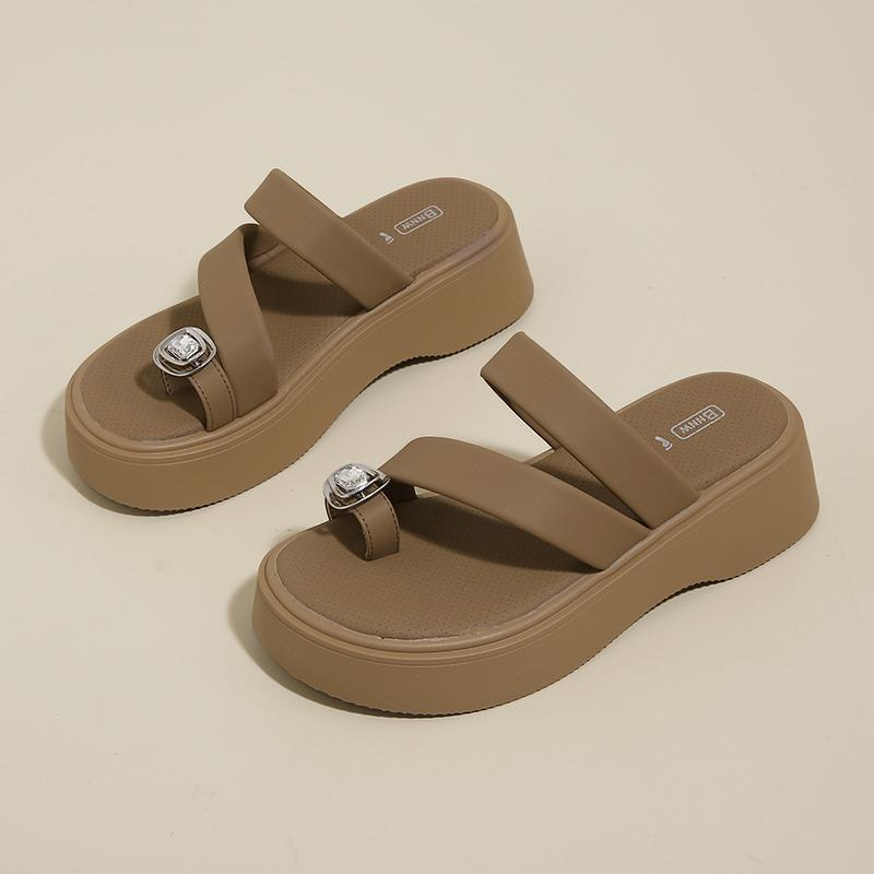 Fashion CRLAYDK Sandals for Women Platform Shoes Summer Flip Flops Dressy Ladies Strap Slides Outdoor Slip On Beach Casual Slippers