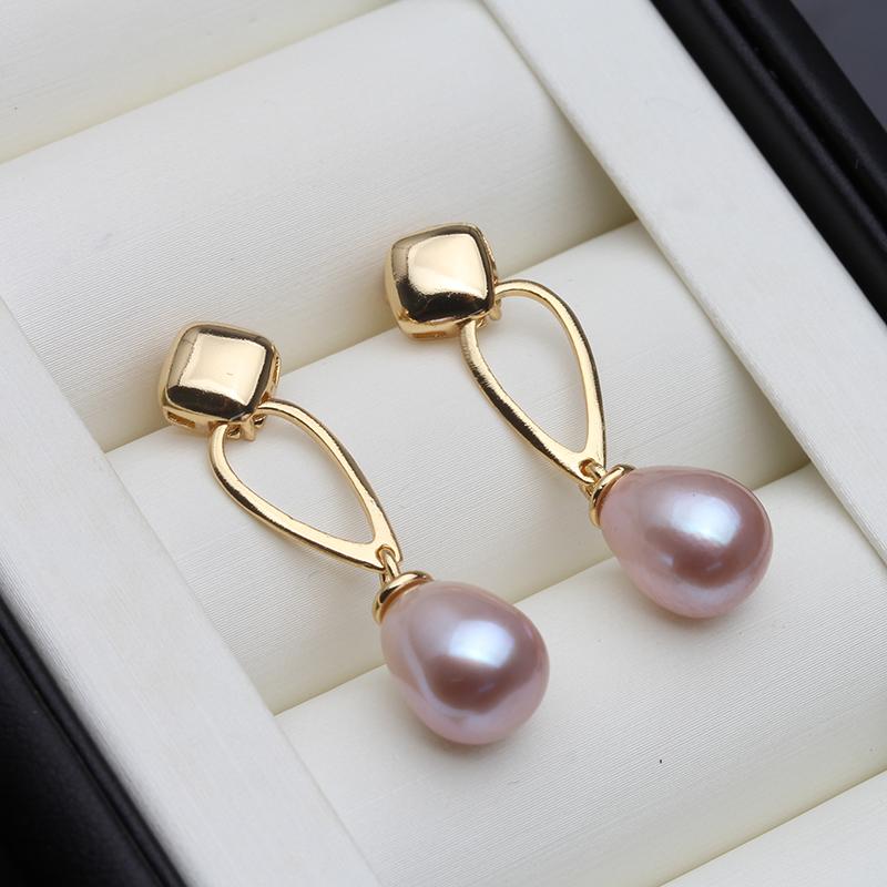 Genuine Black Pearl Earrings Woman,Cultured Natural Freshwater Earrings with White Pearls Wife Mother Birthday Gift White Pink