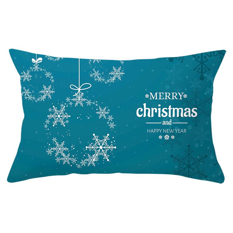 Christmas Series Peach Skin Waist Pillowcase Rectangular Sofa Cushion Cover Bedside Pillowcase Home