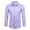 New Men's Minimalist Slim Fit Long Sleeve Shirts Classic Business Solid Color Office Shirt Casual Men's Clothing Tops