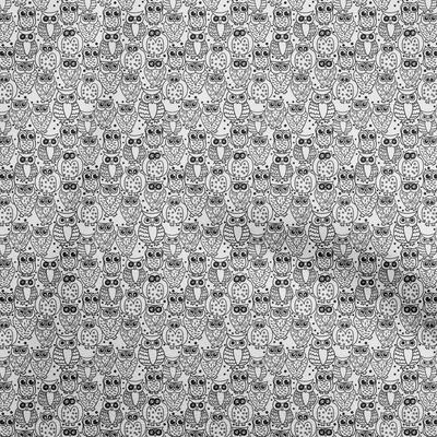Georgette Viscose Black Fabric Owl Sewing Craft Projects Fabric Prints By Yard 42 Inch
