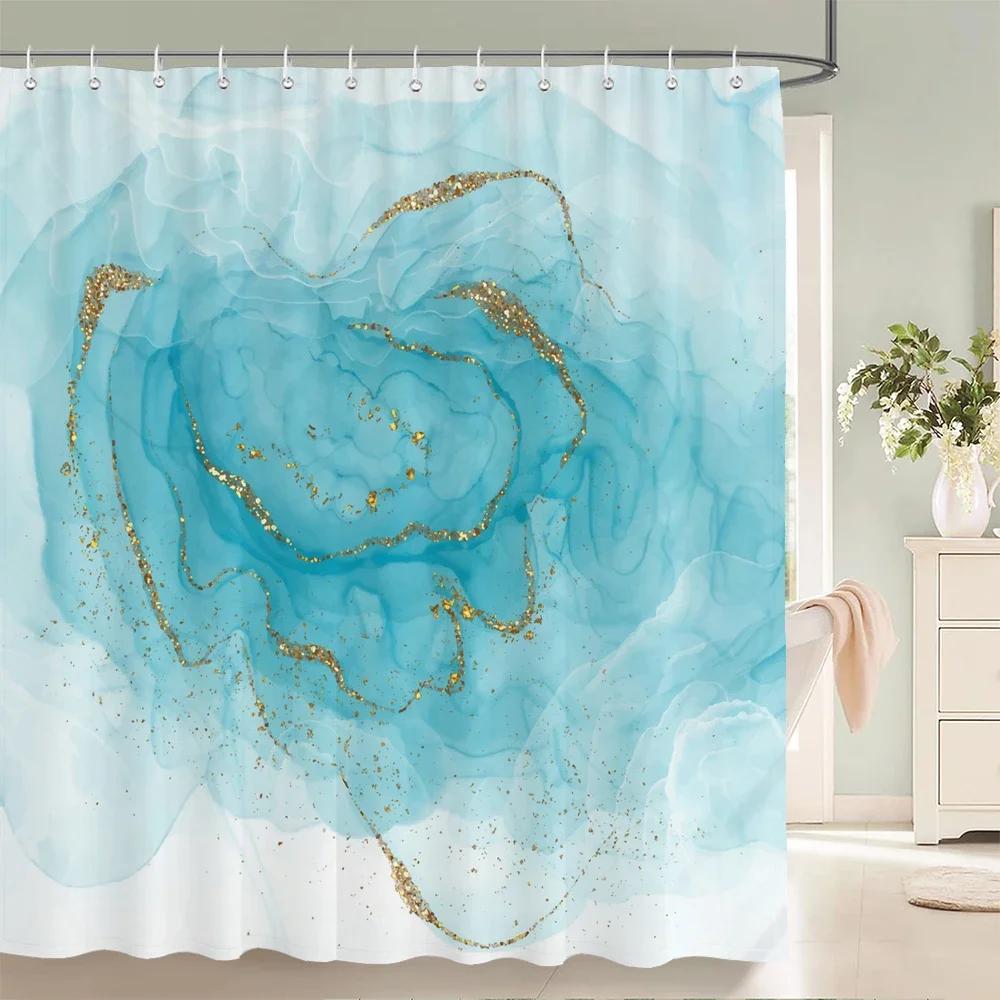 Colorful Abstract Marble Print Shower Curtain With Hook Waterproof Bathroom Curtain Polyester Curtain 3D Shower Curtains 180x180