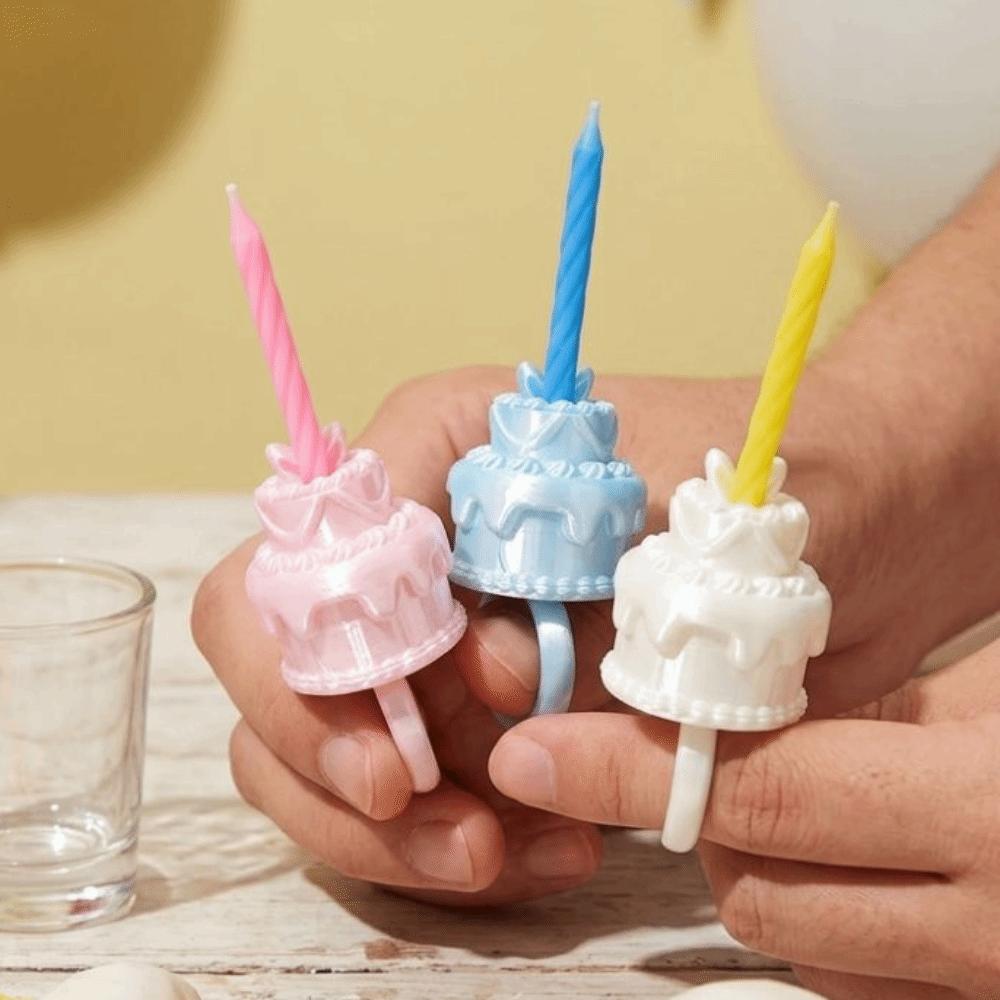 3D Simulation Cake Cake Ring Candle Holder Plastic Mini Cake Candle Ring Celebration