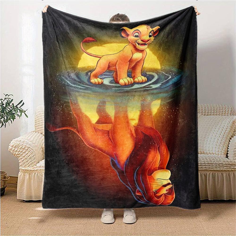 1Pc Lion Celebration Scene Blanket For Couch Bed Plush Cozy Fuzzy Blanket Super Soft Warm Blankets For Fall And Winter 0918267