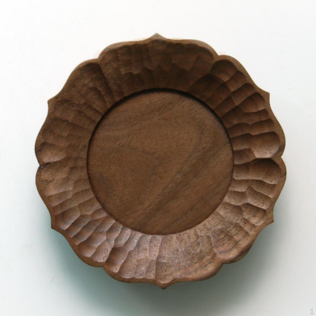 Mini Wood Tray Cheese Plate Multifunctional 13cm Decoration Tea Coffee for Bedroom Dresser