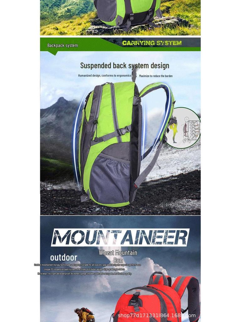 Large Capacity Unisex Outdoor Mountaineering and Travel Backpack - Multifunctional Hiking, Climbing, and Sports Bag