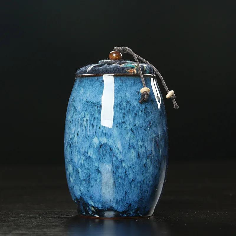 Color Kitchen Food Jar Mini Ceramic Medicine Jar Sealed Tea Caddy Desktop Decoration Gift Box Bottle Container Home Decoration