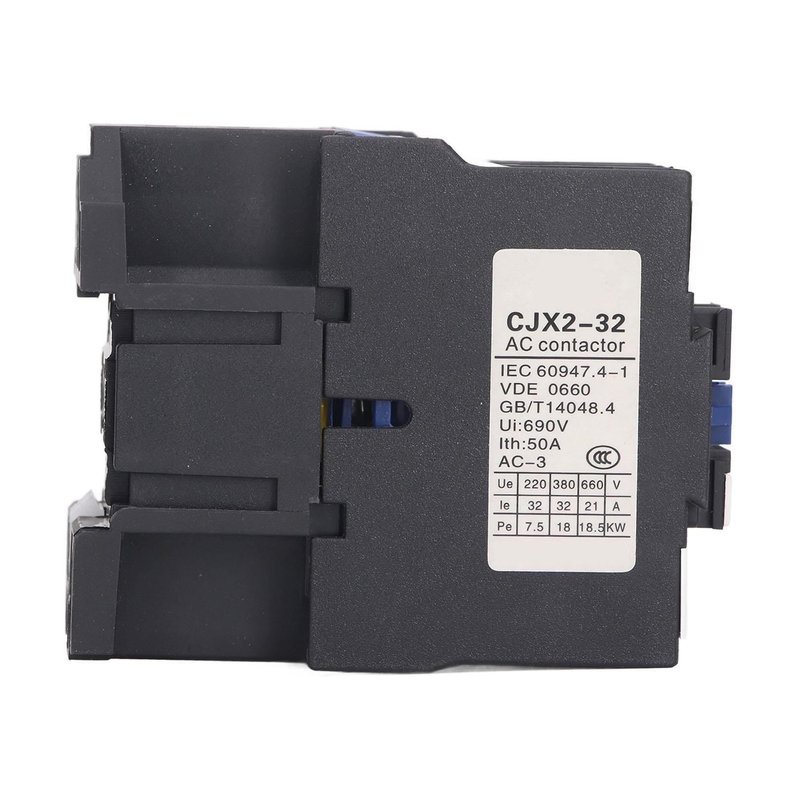 

AC Contactor 32A 3 Pole 3 Phase Silver Contact Normally Open DIN Rail Electric Contactor 220V