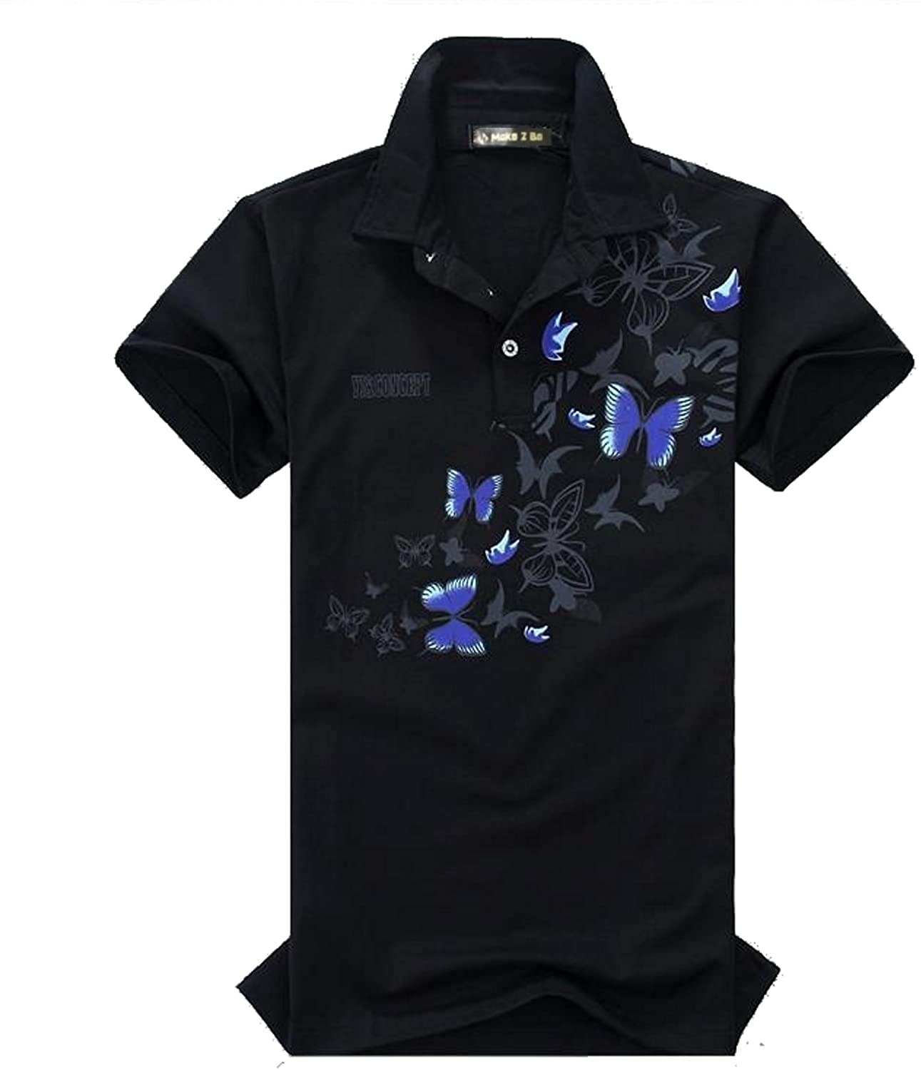 

2 Поло с принтом бабочек Японский короткий Повседневный Плюс Таблица MF02 XL [Make Be] Мужская рубашка, Узор, Рукав, Рубашка, Размеры, Гольф, Теннис, Боулинг, чёрный