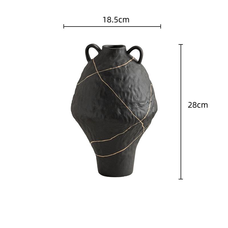 Ceramic Vase Graffiti Pattern Vintage Flower Ware Floral Arrangement Accessories Flower Vase Terrarium Home Decoration