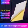 A4 Self-Adhesive Printing Paper, 100 Sheets, Glossy/Matte Finish for Laser Printers