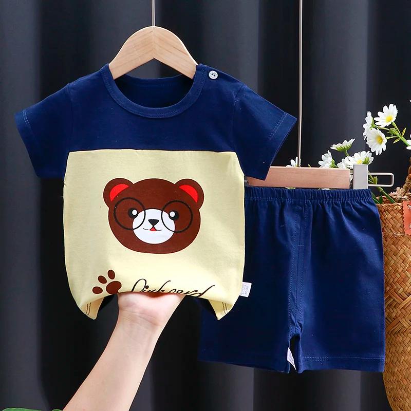 Kids Clothes Set Baby Boy Girl T-Shirt + Shorts Summer Clothing Cotton Cartoon Casual Boys Tracksuit Children Baby Clothes Set