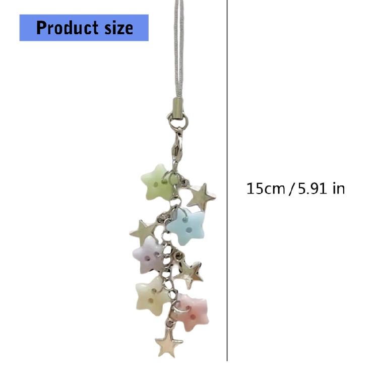 Fashionable Star Bead Keychain Bells Handmade Jewelry Accessory for Phone Keys Purse Stylish Gift