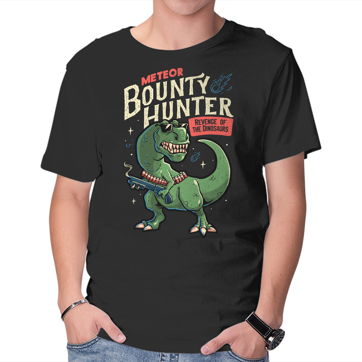 Unisex Crew Neck T-Shirt Meteor Bounty Hunter Graphic Short Sleeve Casual Tee S
