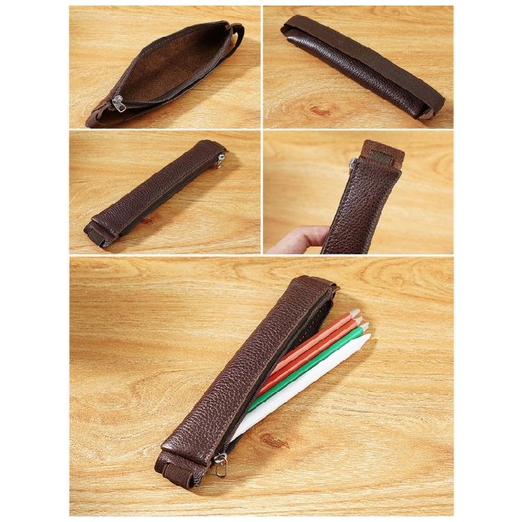 Leather Stylus Sleeve Portable Capacitive Pencil Case with Adjustable Elastic Band for Tablet Notebook Planner Folder