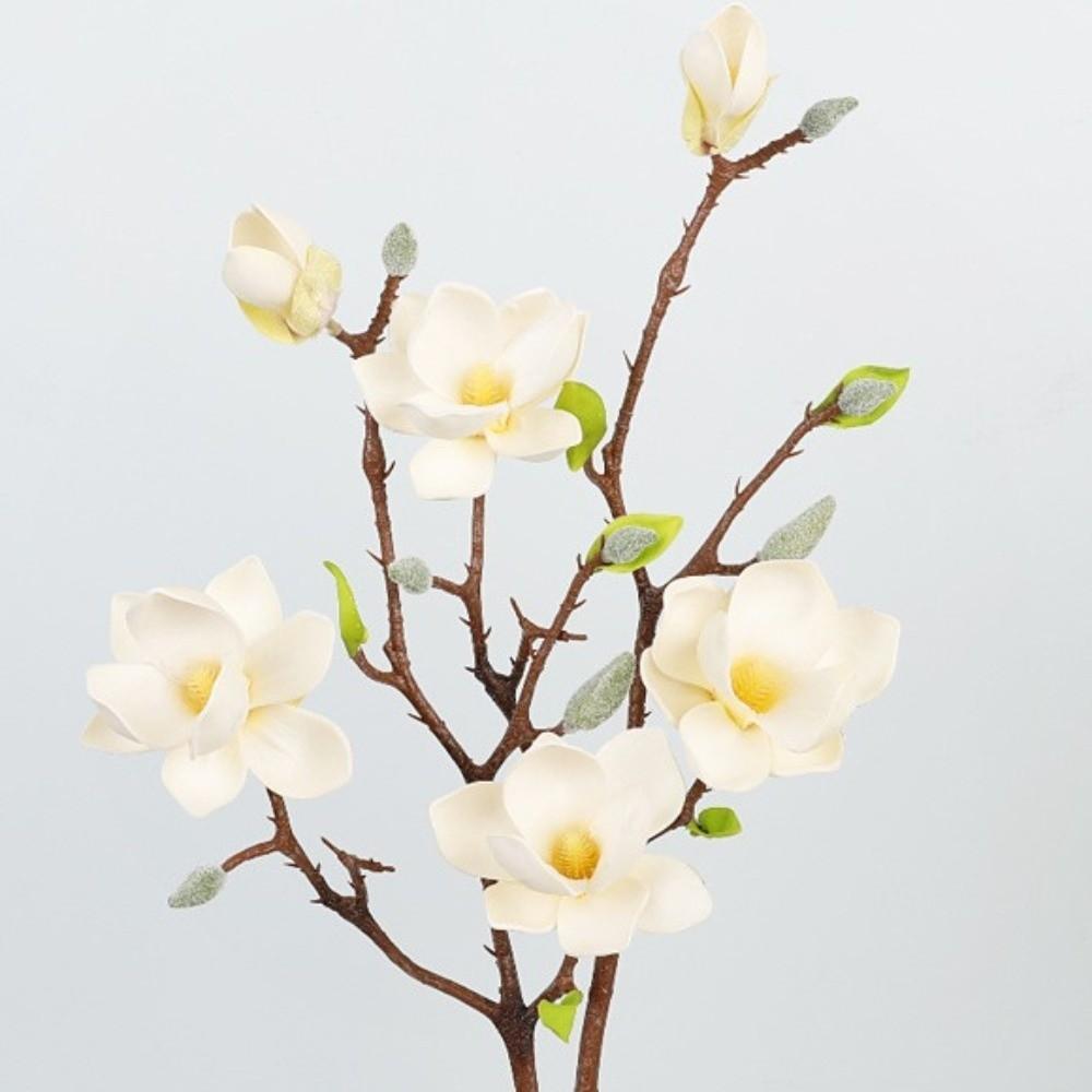 Handgefertigte Künstliche Magnolienblüte Real Touch Falscher Magnolienzweig Kunstblume Muttertagsgeschenk