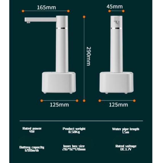 Portable Electric Water Dispenser with Rechargeable Battery and Rotatable Nozzle for Home Office Camping
