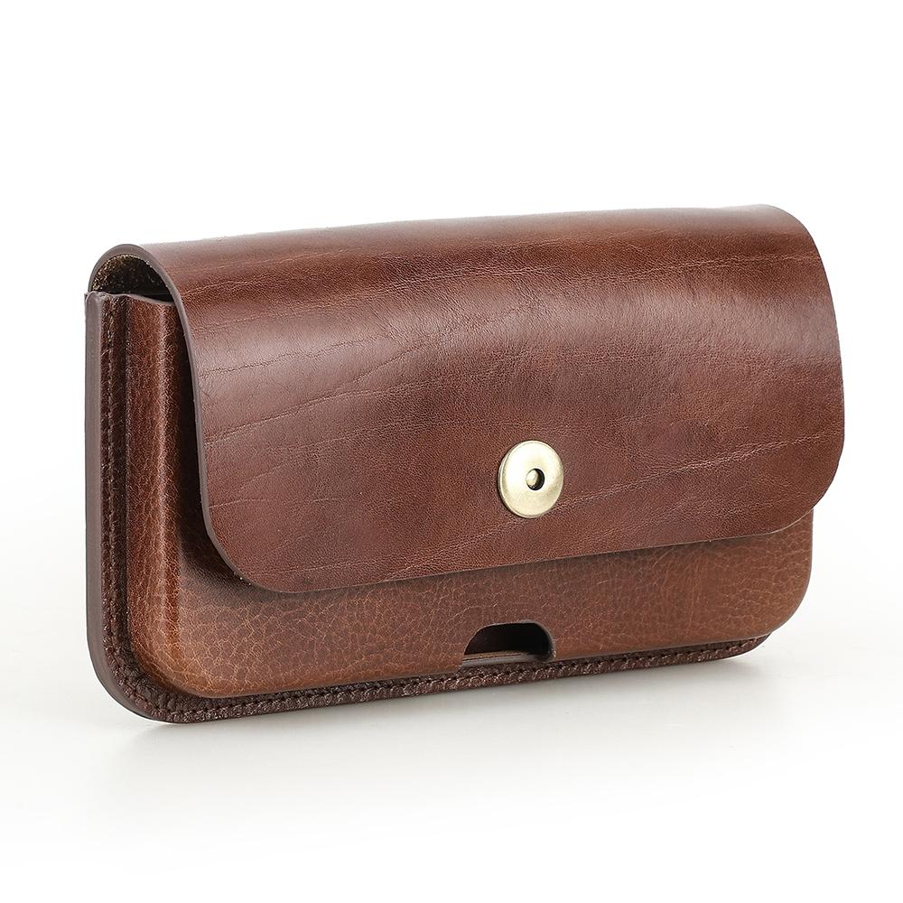 

Leather Waist Phone Case Bag for 5.4-6.9 inch iPhone 17 16 15 14 13 Pro Max Samsung S24 S23 Huawei Phone Holster with Belt Clip for 6.1-6.9 inch кавовий