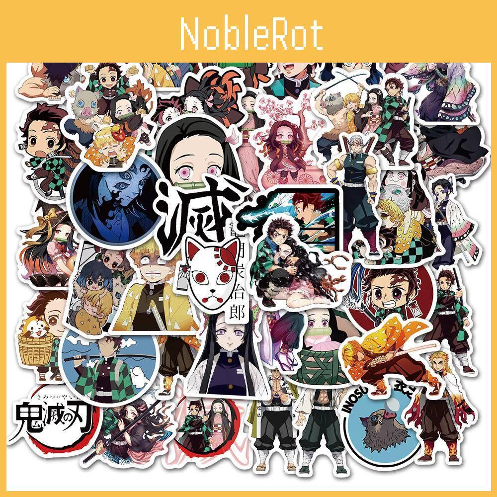 No 50pcs Kimetsu Yaiba Stickers Anime Pvc Luggage Skateboard Bike Decals Phone