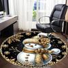 1PC Snowman Winter Wonderland Office Round Area Rug, Mat Suitable For Office, Under Office Chairs Bedroom Living Room Home Decor, Room Deco