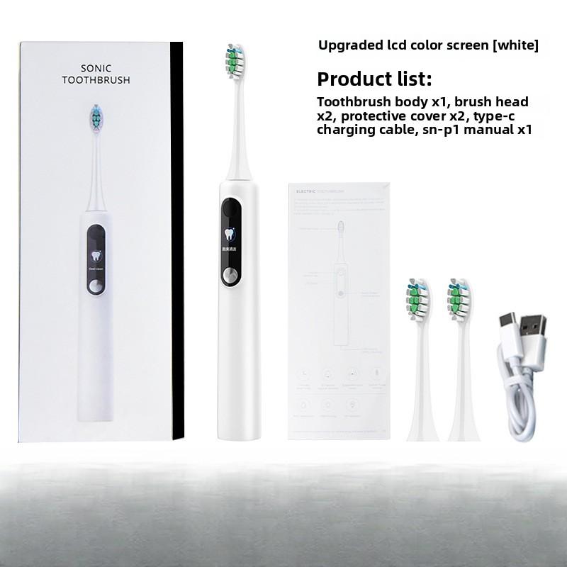

Электрическая зубная щетка для взрослых с зарядкой через USB, звуковая мягкая щетина, умный экран, дисплей для студентов мужского и женского пола, зубная щетка для пар